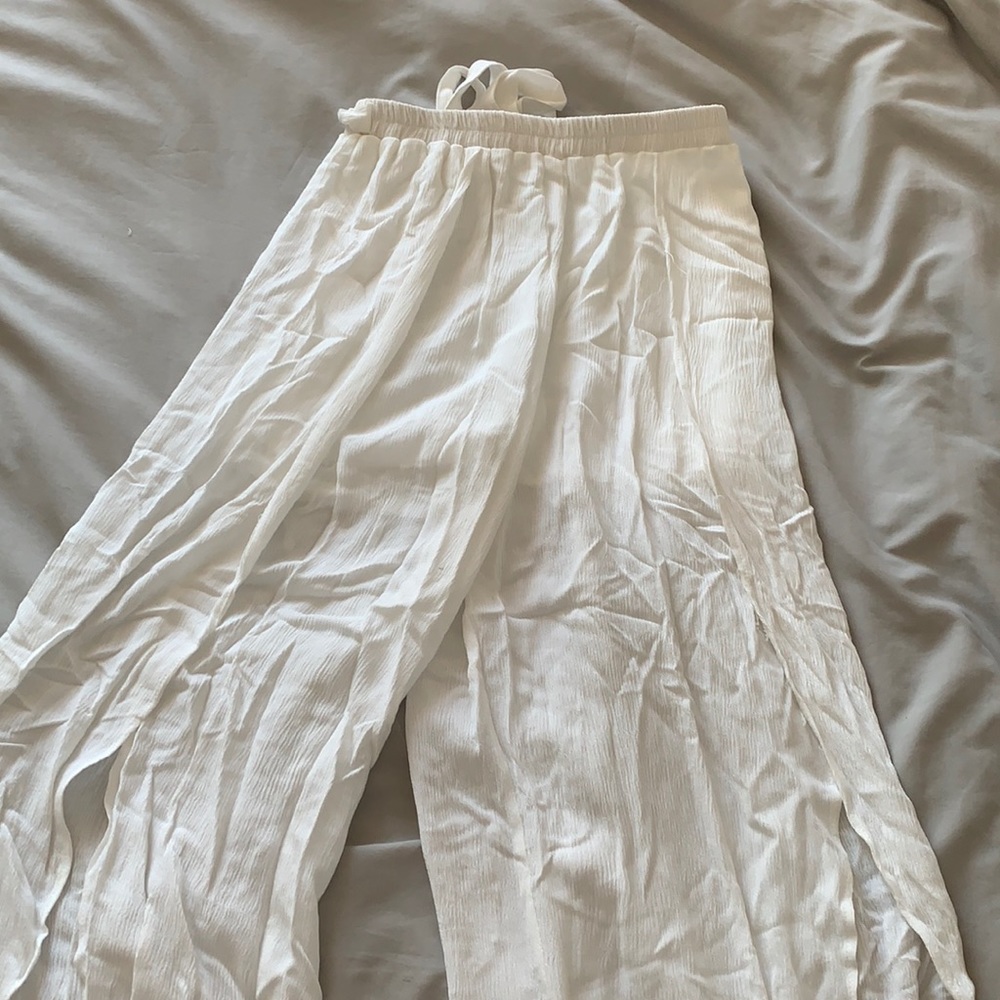 Tulip split long pants